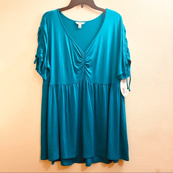 5/$15 💥 Boutique Tunic Top Blouse Rayon Spandex Stretch Comfort Spring Summer - Picture 2 of 10